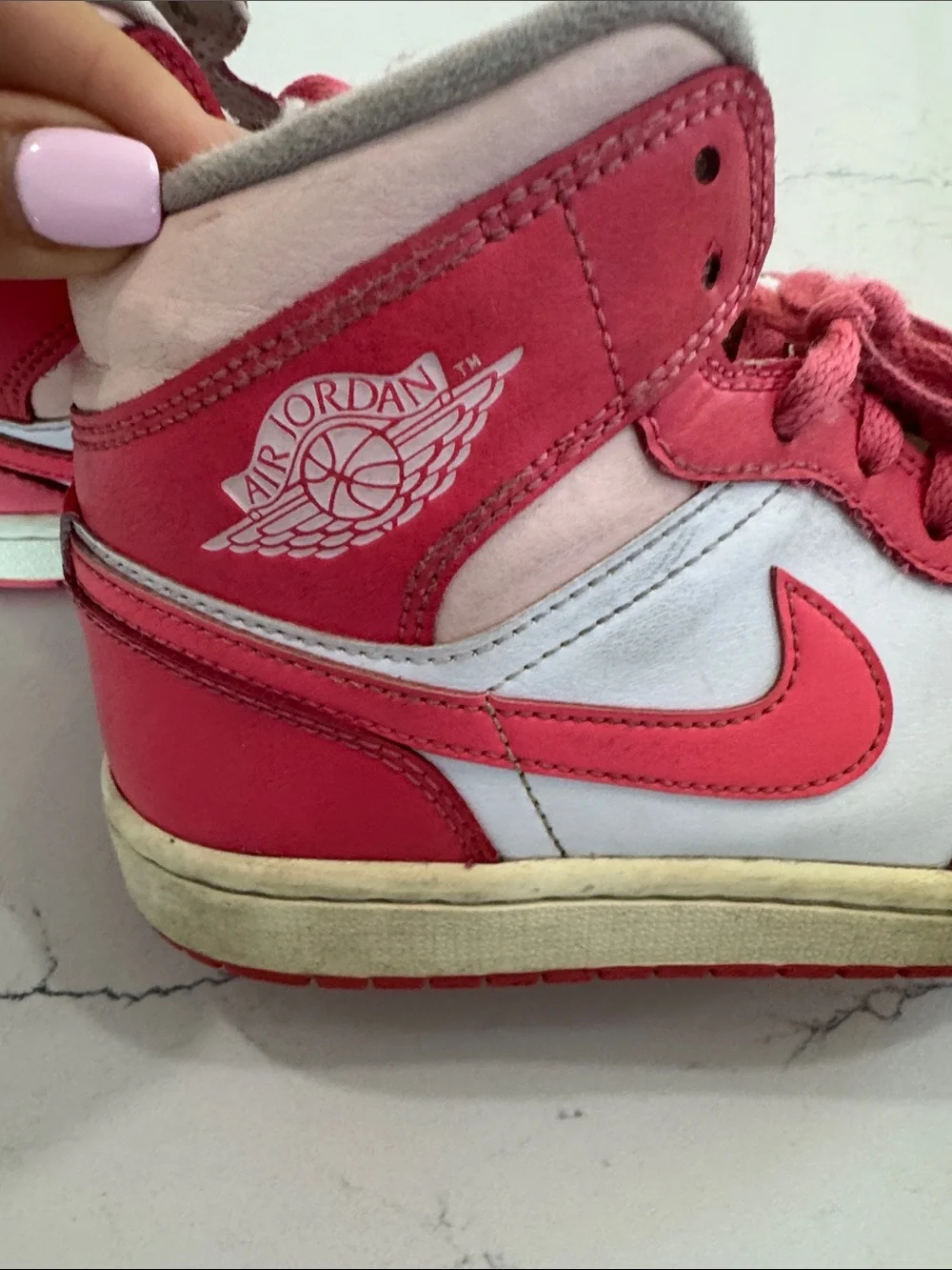 Jordan Kids High-Top Sneakers in Red and White